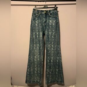 CC Flare Jeans with Logo Pattern
